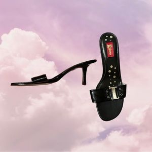 Vintage y2k black buckle heels